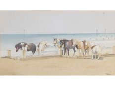 John Hunt (British 20th Century), Hunstanton Beach Ponies, and a further example, Pencil,