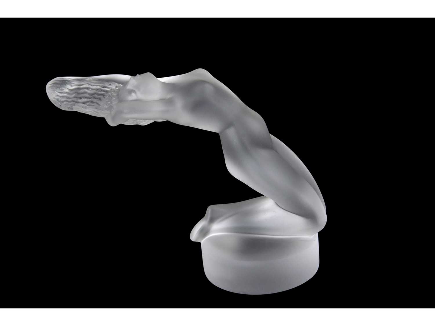 Lalique model of a nude nymph, Chrysis, on circular base, 15cm high