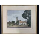 Stanley Orchant, (British 1920-2005), Happisburgh Church, watercolour, signed,14x19ins, framed and