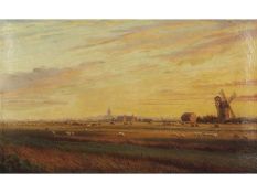 Phillip Westcott (British, 1815-1878), An expansive landscape from the banks of the Ouse with