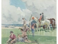 Frederic Whiting RP RSW RI (British 1874-1962), Coursing, Possibly the Waterloo Cup , Watercolour on