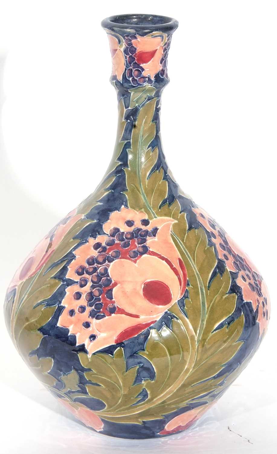 Bursley ware seed poppy vase designed by Charlotte Rhead, 33cm high - Image 2 of 3