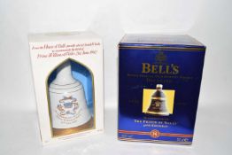 Two collectable Bells Whisky Decanters, by Wade: 1 1990 Bells Decanter for Queen Mother's 90th