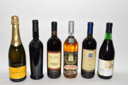 Six various bottles of Wine, comprising: 1 bt 2002 Valpolicella Villa Silvia 1 bt 1999 Selvato Ross,