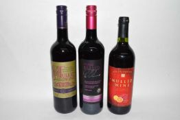 Three bottles of Mulled Wines: 1 bt Mulled Wine Old Friendship 1 bt Mulled Wine 1 bt Premium