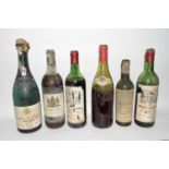 6 bts various unidentified old Wines (various levels)