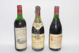 Three bt various French table wines