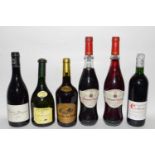 Six various bottles, comprising: 1 bt 1999 Ch Flaugergues 1 bt 1998 J P Chenet Blanc de Blancs 1