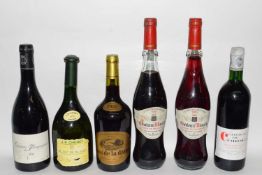 Six various bottles, comprising: 1 bt 1999 Ch Flaugergues 1 bt 1998 J P Chenet Blanc de Blancs 1