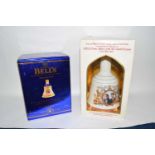 Two collectable Bells Whisky Decanters, by Wade: 1 1997 Bells Decanter for Golden Wedding Queen &