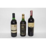 Three bottles various early 1990s Red Wines (3)