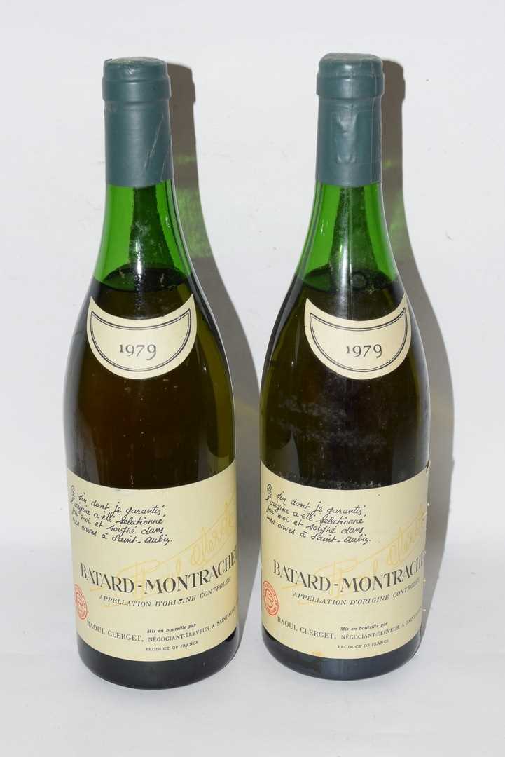 Two bottles Batard Montrachet 1979 appelation d'original controlee (2)