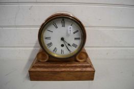 LATE 19TH/EARLY 20TH CENTURY MANTEL CLOCK WITH FADED HARDWOOD CASE