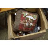 BOX OF OWL DECORATED CUSHIONS