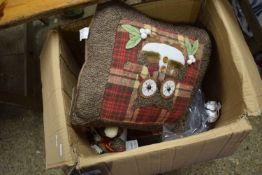 BOX OF OWL DECORATED CUSHIONS