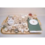TRAY VARIOUS CRESTED CHINA WARES, GOSS CHINA PRICE GUIDE BOOK ETC
