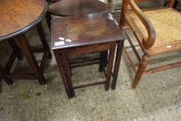 NEST OF TWO SMALL OAK TABLES, LARGEST 34CM WIDE