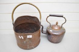 COPPER KETTLE AND COPPER COAL BUCKET