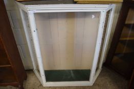 LATE 19TH/EARLY 20TH CENTURY WHITE PAINTED WALL MOUNTED DISPLAY CABINET WITH SINGLE DOOR, 103CM