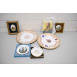MIXED LOT TO INCLUDE SPODE ST EDWARD PLATE, SPODE WESTMINSTER ABBEY PLATE, SMALL CERAMIC WALL
