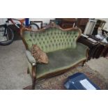 20TH CENTURY SALON STYLE SOFA WITH BUTTON UPHOLSTERED BACK, 162CM WIDE