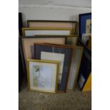 MIXED LOT VARIOUS FRAMED WATERCOLOURS AND OTHER PICTURES TO INCLUDE LILLIAS AUGUST, BOATS BLAKENEY