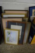 MIXED LOT VARIOUS FRAMED WATERCOLOURS AND OTHER PICTURES TO INCLUDE LILLIAS AUGUST, BOATS BLAKENEY