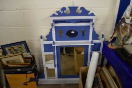 PAINTED COMBINATION OVERMANTEL MIRROR AND SHELF