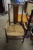 ARTS & CRAFTS STYLE OAK FRAMED CHAIR WITH SISAL SEAT