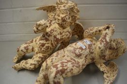 PAIR OF COMPOSITION MODEL CHERUBS