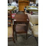 SMALL 19TH CENTURY MAHOGANY WASH STAND CONVERTED TO A SIDE TABLE, 34CM WIDE