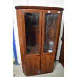 MID-CENTURY RETRO DANISH ROSEWOOD CORNER CABINET MADE BY SKOVBY, WITH GLAZED TOP SECTION AND