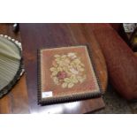 VICTORIAN MAHOGANY FRAMED TAPESTRY STAND, 27CM WIDE