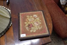 VICTORIAN MAHOGANY FRAMED TAPESTRY STAND, 27CM WIDE