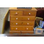 MODERN PINE FIVE DRAWER CHEST, 90CM WIDE