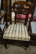 SMALL SIDE CHAIR WITH STRIPED UPHOLSTERED SEAT