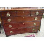 LATE GEORGIAN CHEST WITH THREE SHORT AND THREE LONG DRAWERS, 120CM WIDE