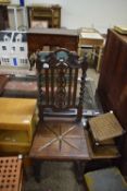 LATE VICTORIAN GOTHIC OAK HALL CHAIR