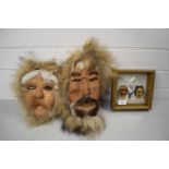 FRAMED MINIATURE MASKS TITLED 'THE MASK PLAY OF HAOE BYEOLSIN EXORCISM', TOGETHER WITH TWO FURTHER