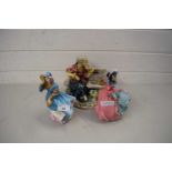 ROYAL DOULTON FIGURES 'DELPHINE' AND 'SPRING MORNING' TOGETHER WITH A FURTHER CONTINENTAL FIGURE (