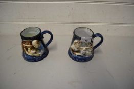 GREAT YARMOUTH POTTERY, TWO LIMITED EDITION MUGS CELEBRATING LOWESTOFT PORCELAIN