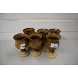 SET OF SIX POTTERY GOBLETS BY WATTS OF SUDBURY