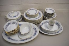 QUANTITY OF JAPANESE ROYAL CROCKERY DINNER WARE DECORATED WITH PAGODAS AND FLOWERS