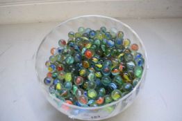 BOWL OF GLASS MARBLES