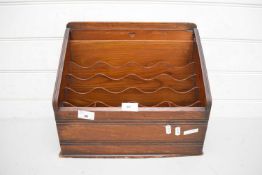 LATE 19TH/EARLY 20TH CENTURY WEDGE FORMED WOODEN STATIONERY CABINET