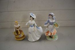 ROYAL DOULTON FIGURINE 'MARGARET', ROYAL WORCESTER FIGURINE 'ROSIE PICKING APPLES' AND A FURTHER