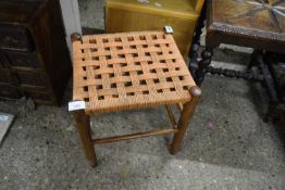 SMALL STRING COVERED FOOT STOOL, 32CM WIDE