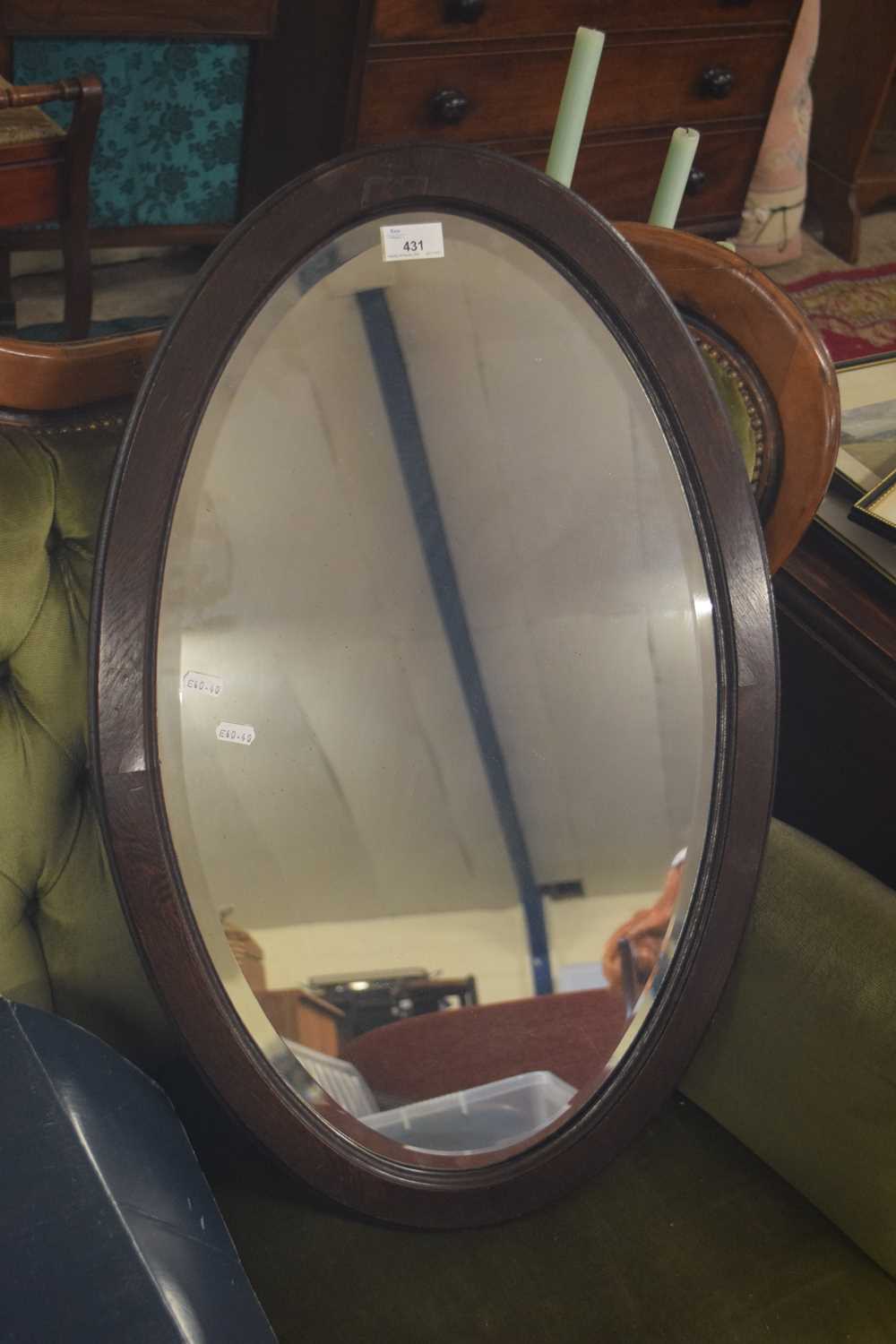 OAK FRAMED BEVELLED WALL MIRROR, 75CM WIDE