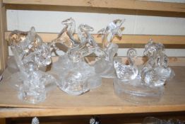 COLLECTION VARIOUS CRYSTAL GLASS ANIMALS