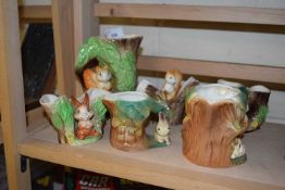 COLLECTION OF VARIOUS HORNSEA AND WITHERNSEA VASES DECORATED WITH ANIMALS